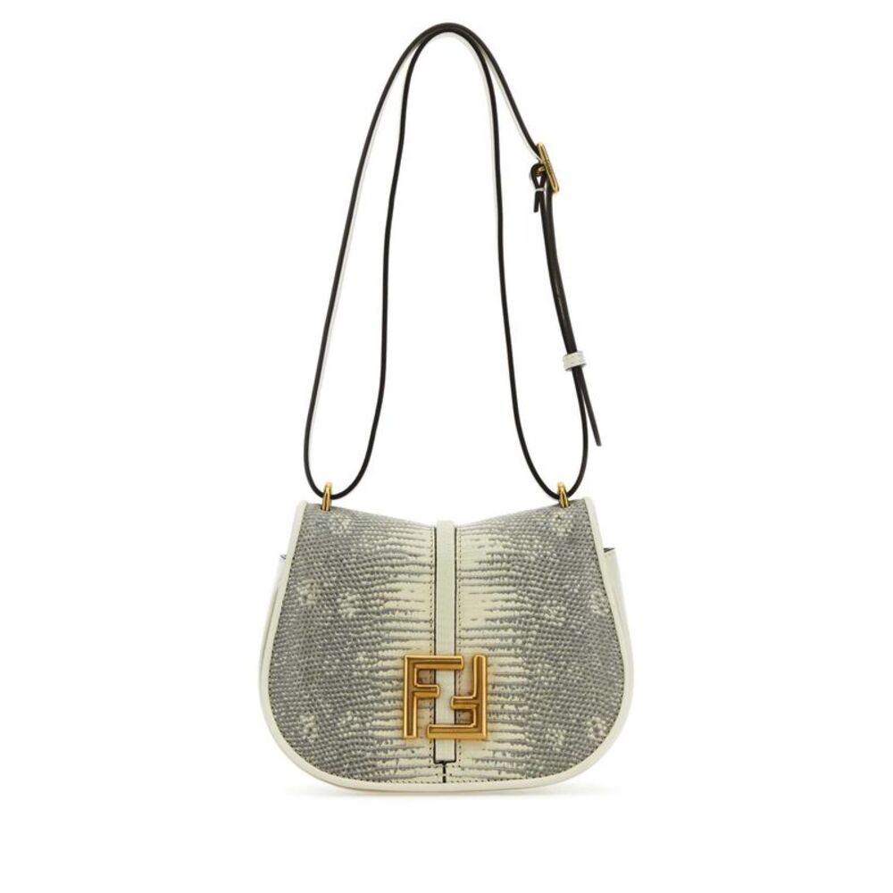 Fendi Women White Leather Mini C Mon Crossbody Bag